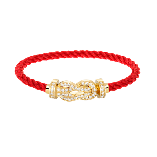 [AW]LARGE 8-FIGURE BUCKLE FULL DIAMOND BRACELET - GOLD