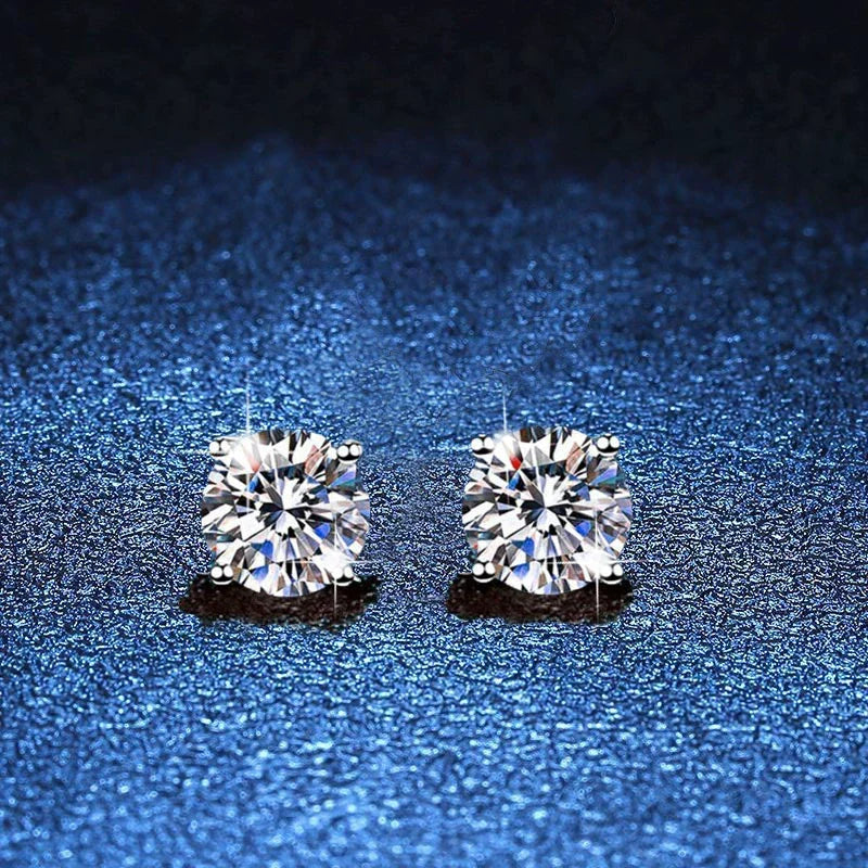 [AW]FOUR-PRONG MOISSANITE EARRINGS