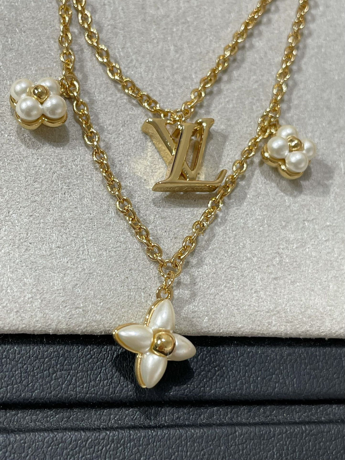 [AW]FLOWERGRAM GOLD MOP DOUBLE ROW NECKLACE