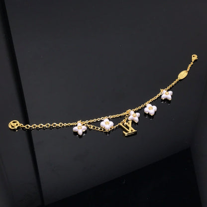 [AW]LOGO 6 MOTIF STAR AND SUN GOLD BRACELET