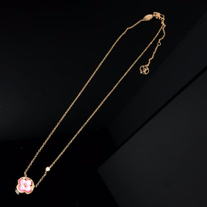 [AW]COLOR BLOSSOM PINK MOP SUN GOLD NECKLACE