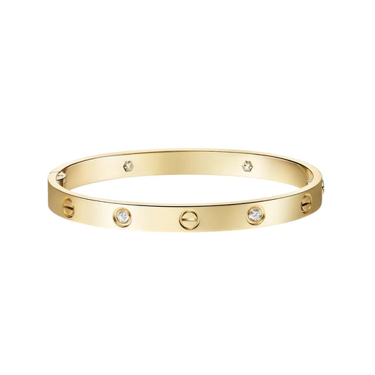 [AW]CLASSIC 6.1MM LOVE SINGLE-SCREW CLOSURE BANGLE - 4-DIAMOND