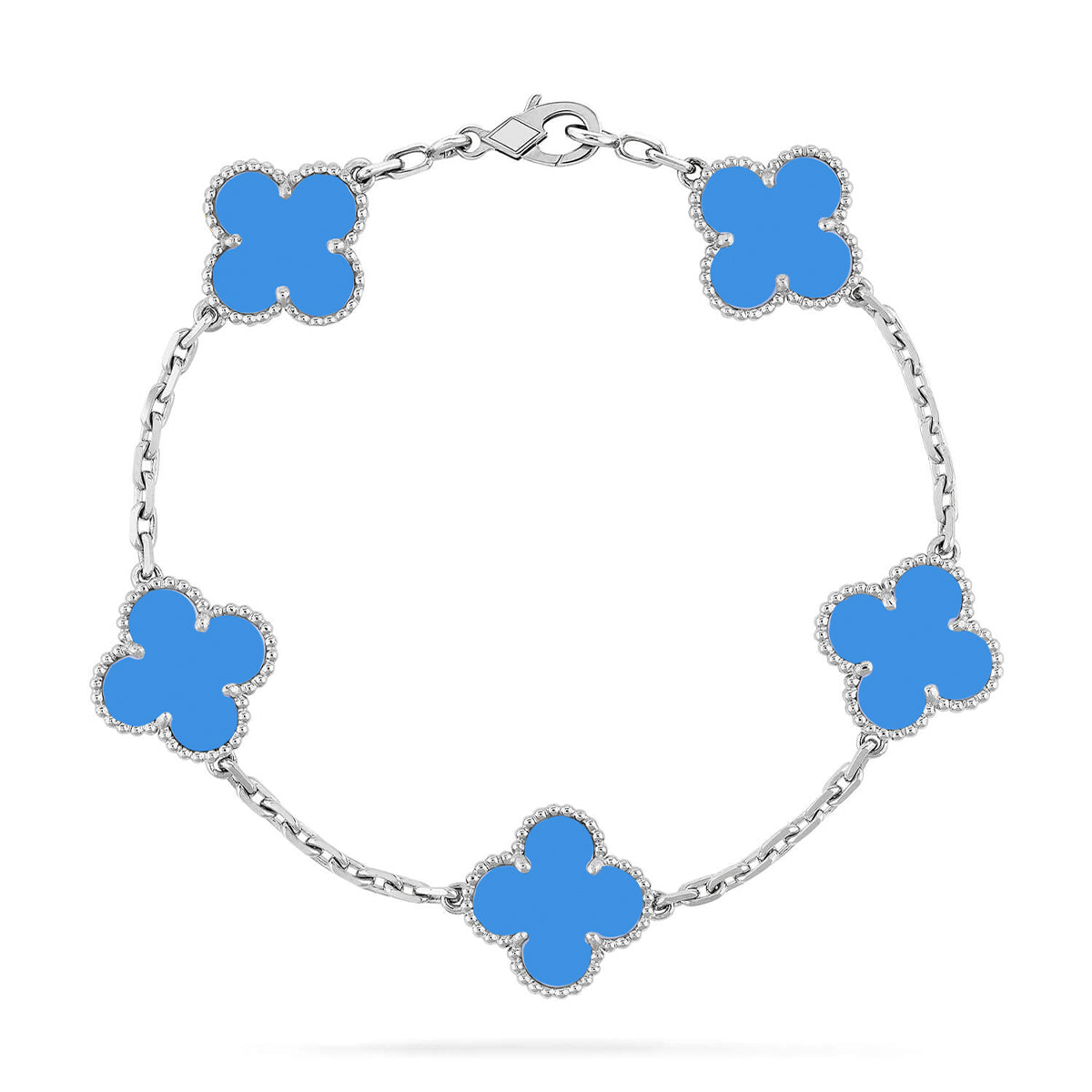 [AW]LUCKY CLOVER 5-MOTIF BRACELET - BLUE AGATE COLLECTION