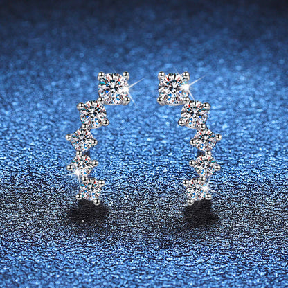 [AW]SPARKLING SMILE ARC MOISSANITE STUD EARRINGS