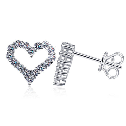 [AW]SPARKLING HEART-SHAPED MOISSANITE STUD EARRINGS