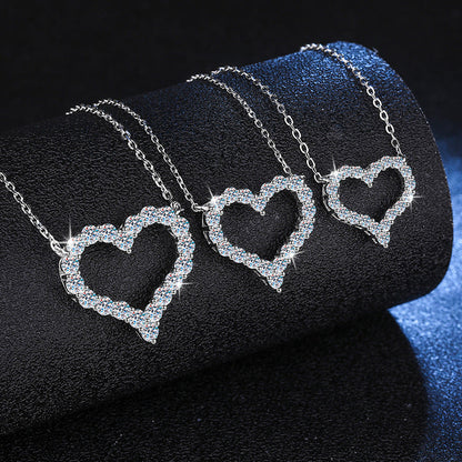 [AW]ROMANTIC HEART MOISSANITE PENDANT NECKLACE