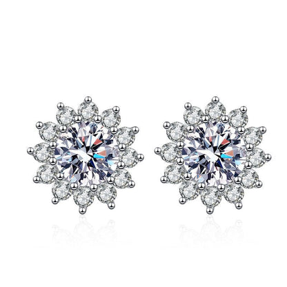 [AW]BLOOMING SUNFLOWER MOISSANITE STUD EARRINGS