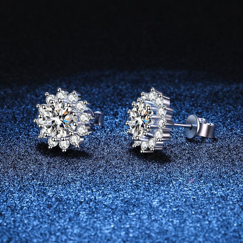 [AW]BLOOMING SUNFLOWER MOISSANITE STUD EARRINGS
