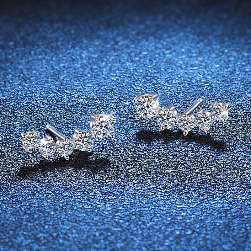 [AW]SPARKLING SMILE ARC MOISSANITE STUD EARRINGS