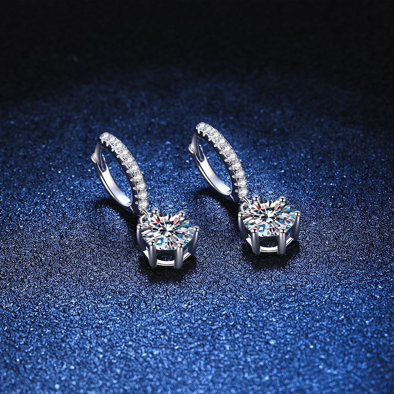 [AW]CLASSIC 6-PRONG MOISSANITE DROP EARRINGS