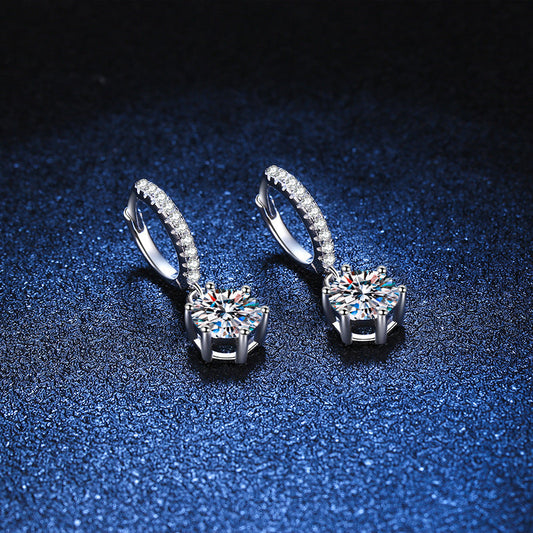 [AW]CLASSIC 6-PRONG MOISSANITE DROP EARRINGS