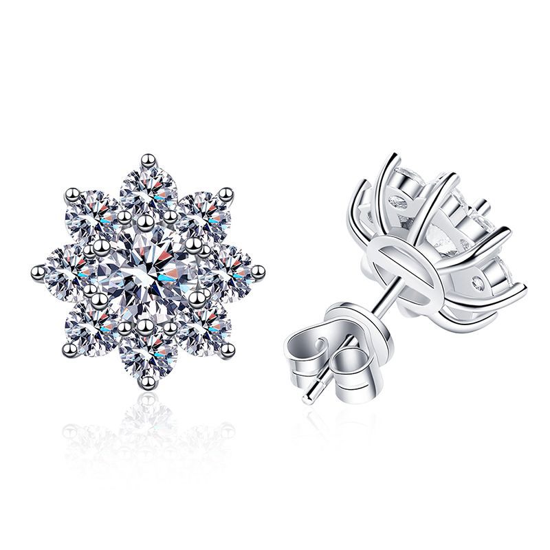 [AW]RADIANT SUNFLOWER MOISSANITE STUD EARRINGS