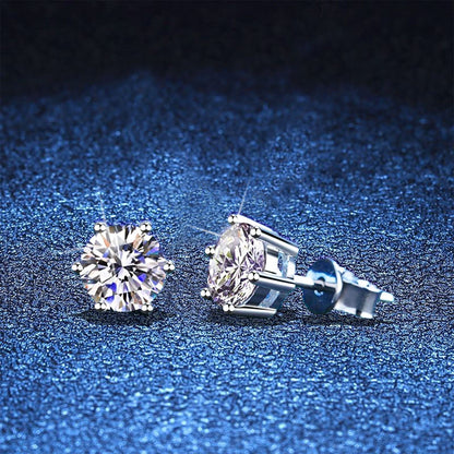 [AW]SIX-PRONG MOISSANITE EARRINGS