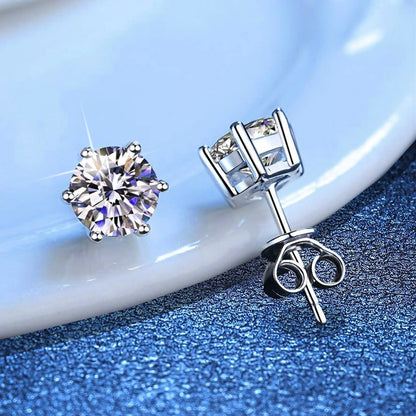 [AW]SIX-PRONG MOISSANITE EARRINGS