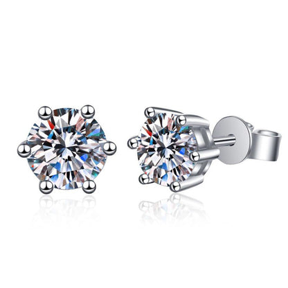 [AW]SIX-PRONG MOISSANITE EARRINGS