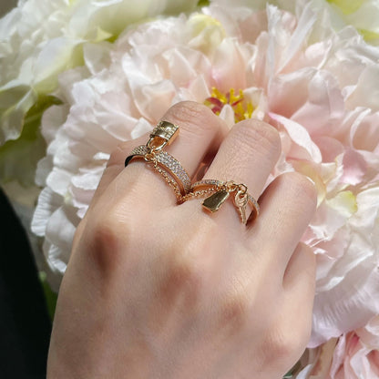 [AW]HM KELLY CLOCHETTE DOUBLE RING IN  WITH DIAMONDS