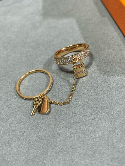 [AW]HM KELLY CLOCHETTE DOUBLE RING IN  WITH DIAMONDS