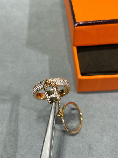 [AW]HM KELLY CLOCHETTE DOUBLE RING IN  WITH DIAMONDS