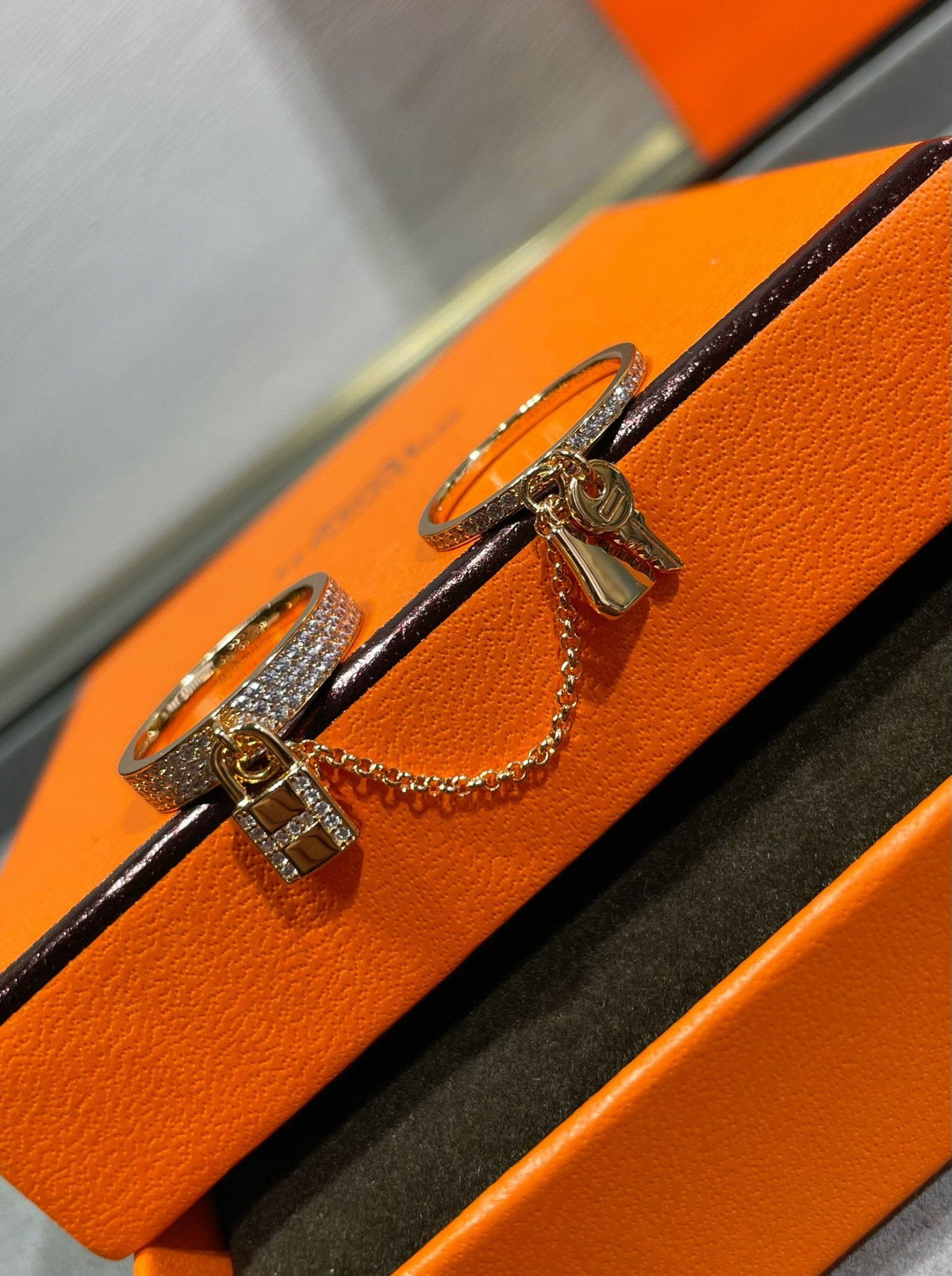 [AW]HM KELLY CLOCHETTE DOUBLE RING IN  WITH DIAMONDS