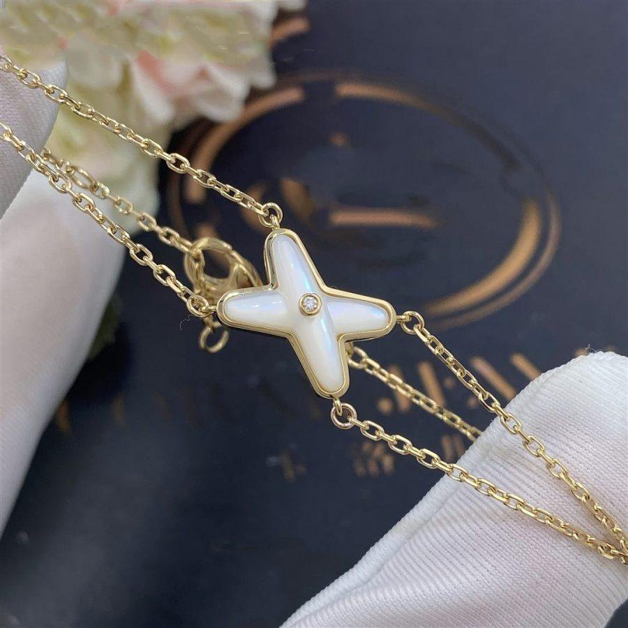 [AW]JEUX BRACELET WHITE MOP GOLD 1 DIAMOND