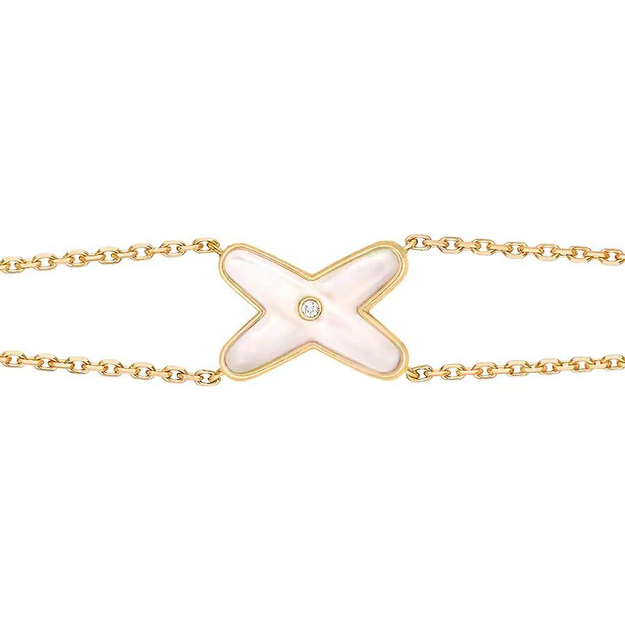 [AW]JEUX BRACELET WHITE MOP GOLD 1 DIAMOND