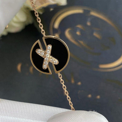 [AW]JEUX DE BRACELET ONYX ROSE GOLD DIAMOND
