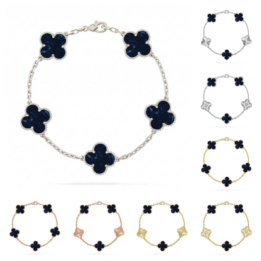 [AW]LUCKY CLOVER 5-MOTIF BRACELET - PIETERSITE COLLECTION