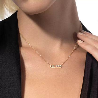 [AW]MOVE PAVÉ PENDANT 4 MOVING DIAMONDS NECKLACE
