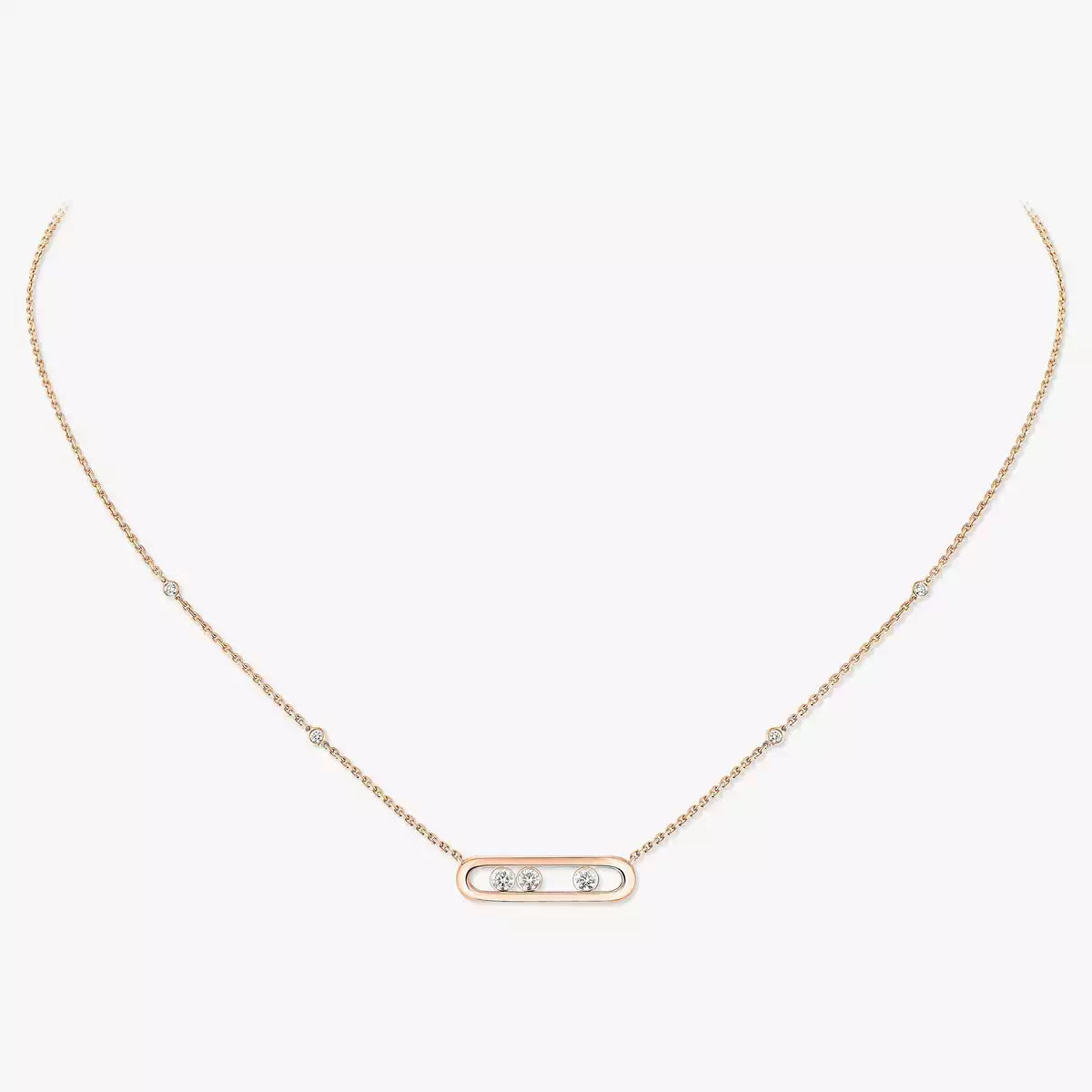 [AW]MOVE PAVÉ PENDANT 4 MOVING DIAMONDS NECKLACE