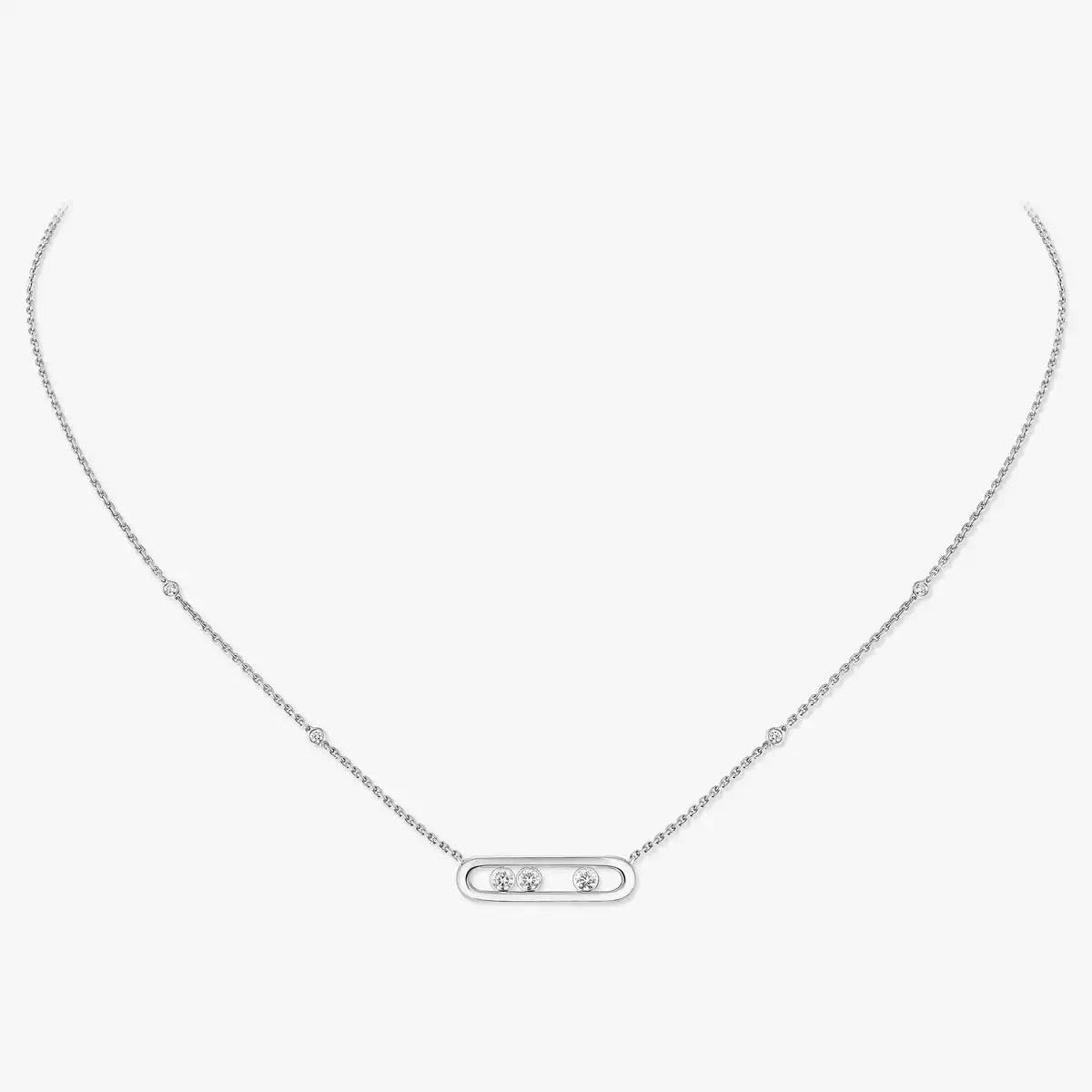 [AW]MOVE PAVÉ PENDANT 4 MOVING DIAMONDS NECKLACE
