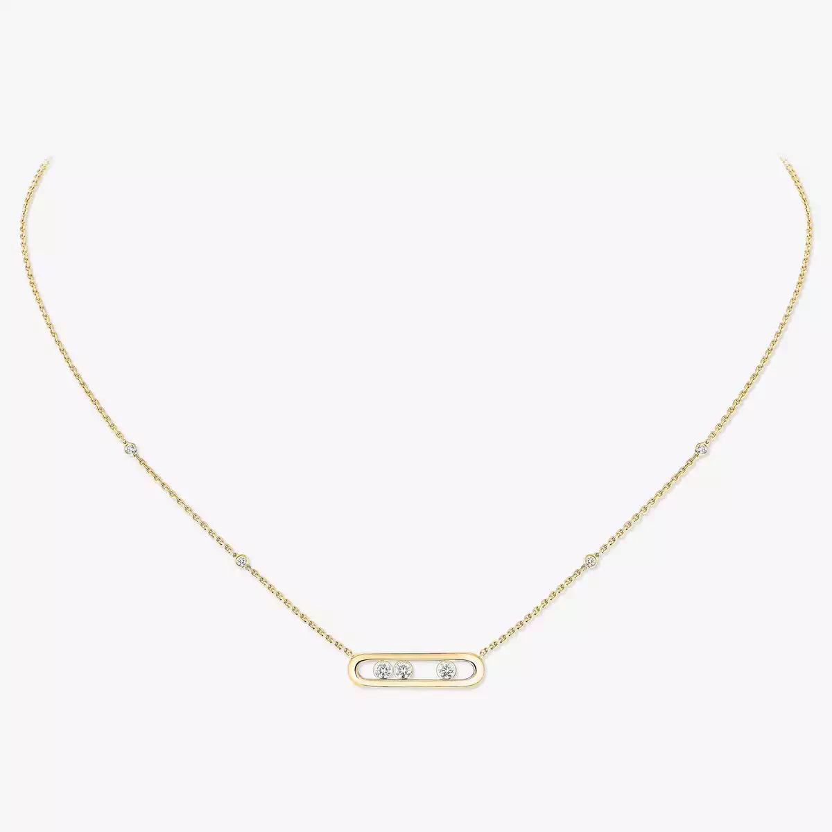 [AW]MOVE PAVÉ PENDANT 4 MOVING DIAMONDS NECKLACE