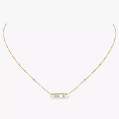 [AW]MOVE PAVÉ PENDANT 4 MOVING DIAMONDS NECKLACE