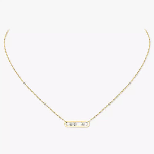 [AW]MOVE PAVÉ PENDANT 4 MOVING DIAMONDS NECKLACE