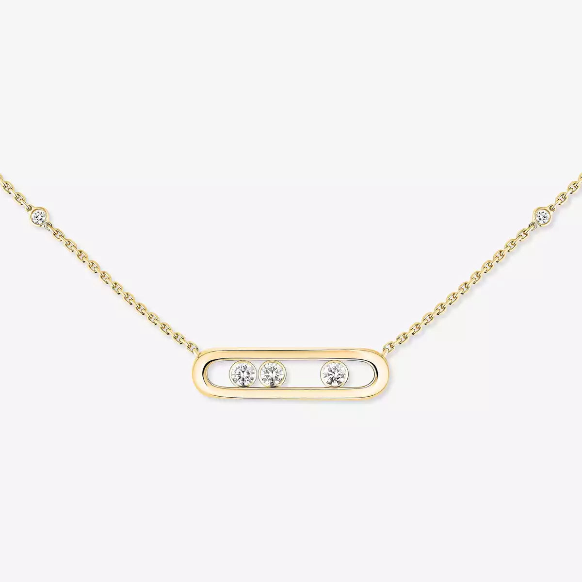 [AW]MOVE PAVÉ PENDANT 4 MOVING DIAMONDS NECKLACE