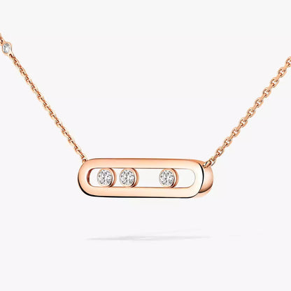 [AW]MOVE PAVÉ PENDANT 4 MOVING DIAMONDS NECKLACE