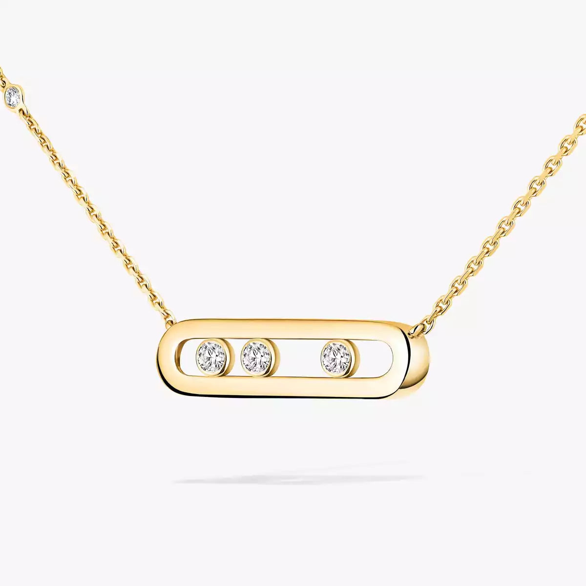 [AW]MOVE PAVÉ PENDANT 4 MOVING DIAMONDS NECKLACE