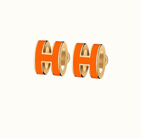 [AW]MINI POP H EARRINGS ORANGE